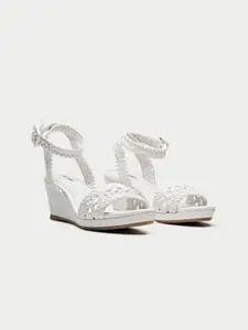 Oroh Women Leather Party Wedge Sandals