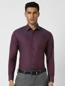 Van Heusen Men Spread Collar Textured Cotton Formal Shirt