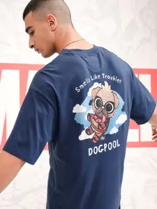 HIGHLANDER Men Graphic Printed Round Neck Cotton Oversized Deadpool Tshirt