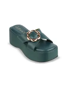 Catwalk Women Embellished Wedge Pumps with Buckles