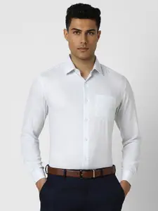Van Heusen Men Spread Collar Textured Cotton Slim Fit Formal Shirt