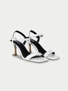 Oroh Women Leather Party Slim Heel Sandals with Buckles