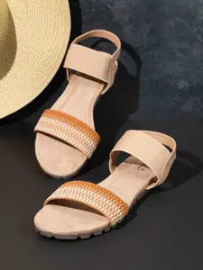 Inc 5 Women Solid Open Toe Flats