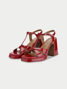Oroh Open Toe Leather Block Heel Sandals