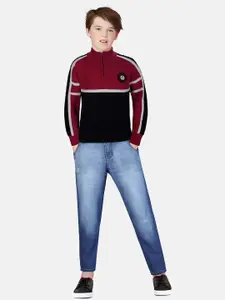 Gini and Jony Boys Colourblocked Pullover Sweaters