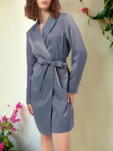 DressBerry Graceful Aesthetic Belted Mini Blazer Dress