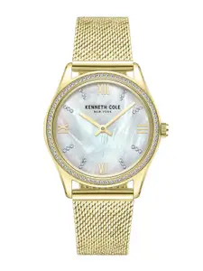 Kenneth Cole Dial & Stainless Steel Bracelet Style Straps Analogue Watch