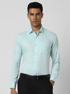 Van Heusen Men Spread Collar Textured Cotton Slim Fit Formal Shirt