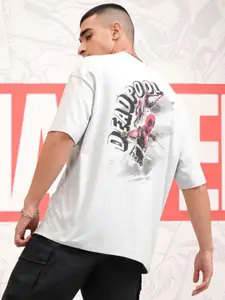 HIGHLANDER Men Graphic Printed Round Neck Cotton Oversized Deadpool Tshirt