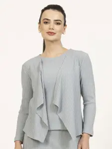 OFFICE & YOU Striped Open Front Shrug