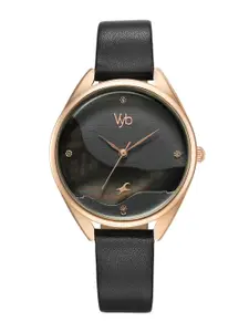 Fastrack Women Solid Dial & Leather Straps Analogue Watch FV60041WL01