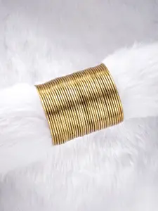 Peora Set Of 36 Gold-Plated Antique Bangles
