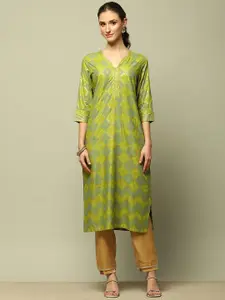 Rangriti Ethnic Motifs Embroidered Straight Kurta