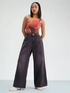 FREAKINS Women Loose High-Rise Wide Leg Jeans