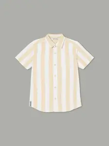Fame Forever by Lifestyle Boys Spread Collar Vertical Striped Cotton Casual Shirt