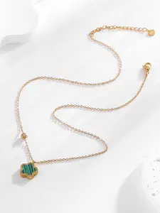 MYKI Gold-Plated Stainless Steel Floral Necklace