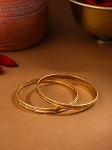 NVR Set Of 4 Gold-Plated Stone-Studded Bangles