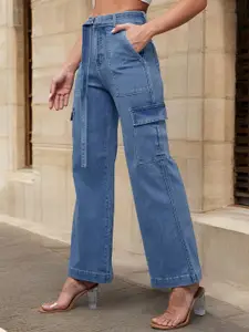 Miss Chase Women Wide Leg High-Rise Stretchable Jeans