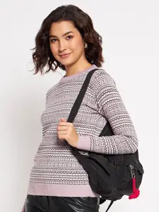 CLAPTON Women Striped Woollen Pullover Sweaters