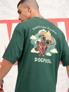 HIGHLANDER Men Graphic Printed Round Neck Cotton Oversized Deadpool Tshirt