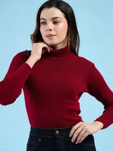 CLAPTON Women Woollen Long Sleeves Pullover Sweaters