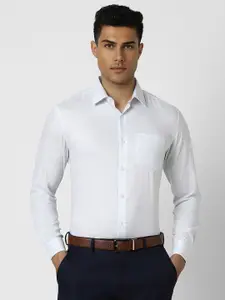 Van Heusen Men Spread Collar Textured Cotton Formal Shirt