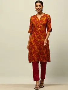 Rangriti Floral Woven Design Straight Kurta