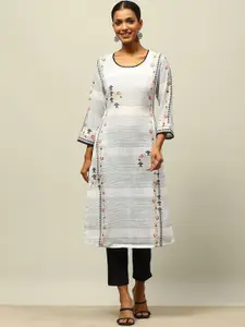 Rangriti Floral Embroidered Straight Kurta