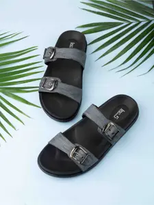 Inc 5 Women Black & Blue Casual Open Toe Flats