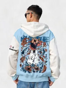 Crazymonk Printed Anime Toji Fushigro Oversized Fit Hooded Sweatshirt