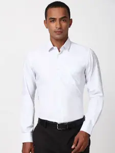 Peter England Men Spread Collar Vertical Striped Cotton Slim Fit Casual Shirt