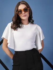 Style Quotient Women Round Neck Slit Sleeve Regular Top