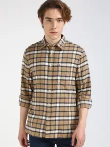 Tommy Hilfiger Men Spread Collar Tartan Checked Cotton Casual Shirt