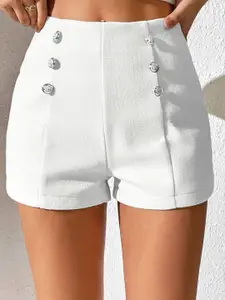 Stylecast X Slyck Solid Pattern High-Rise Regular Fit Shorts