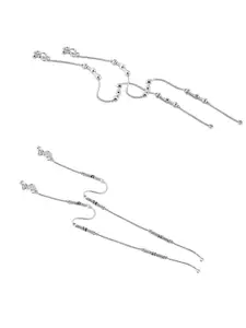Heer Collection Set of 2 Silver-Plated Anklets