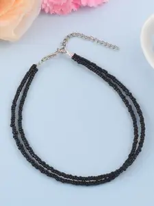 MEMOIR Brass-Plated Beaded Double Strand Single Leg Anklet