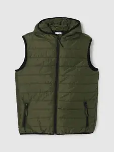 max Boys Hooded Solid Casual Padded Jacket