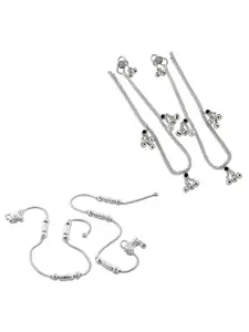 Heer Collection Set of 2 Silver-Plated Anklet