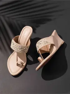 Inc 5 Women Embellished Ethnic Wedge Sandals