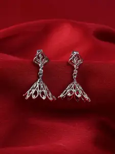 Clara 925 Sterling Silver Rhodium-Plated Jhumkas Earrings