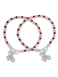 MEMOIR Silver-Plated CZ Studded Anklet