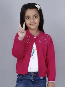 JoE Hazel Girls Solid Embellished Sweater