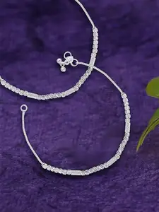 Heer Collection Set of 2 Silver-Plated Anklets