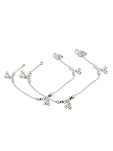 Heer Collection Set Of 2 Silver-Plated Anklet