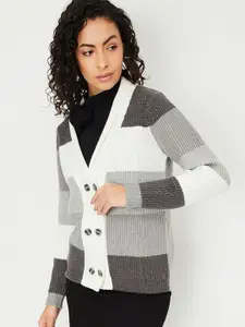 max Women Colourblocked Cardigan Sweaters