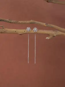 Clara 92.5 Sterling Silver Rhodium-Plated Cubic Zirconia Drop Earrings