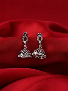 Clara 925 Sterling Silver Rhodium-Plated Jhumkas Earrings
