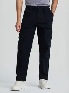 Snitch Men Smart Slim Fit Cargos Trousers