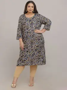 Fashion Zest Women Plus Size Printed Straight Kurta