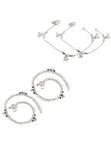 Heer Collection Set Of 2 Silver-Plated Anklet